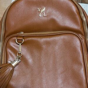 Young Living Tan Leather Backpack